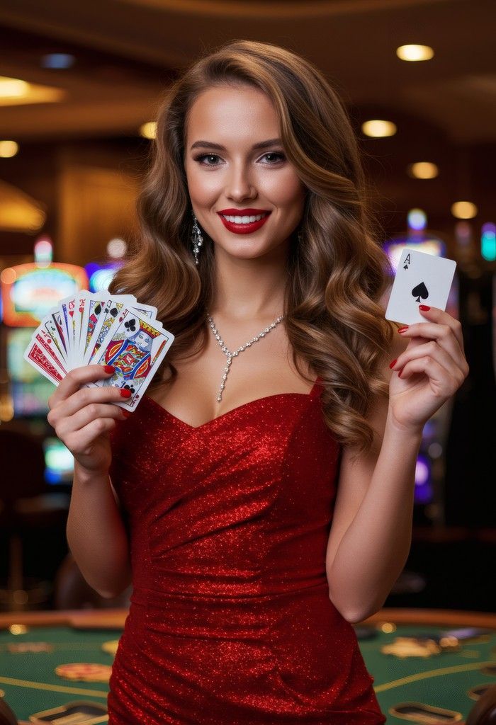 Live blackjack table with dealer and player cards visible